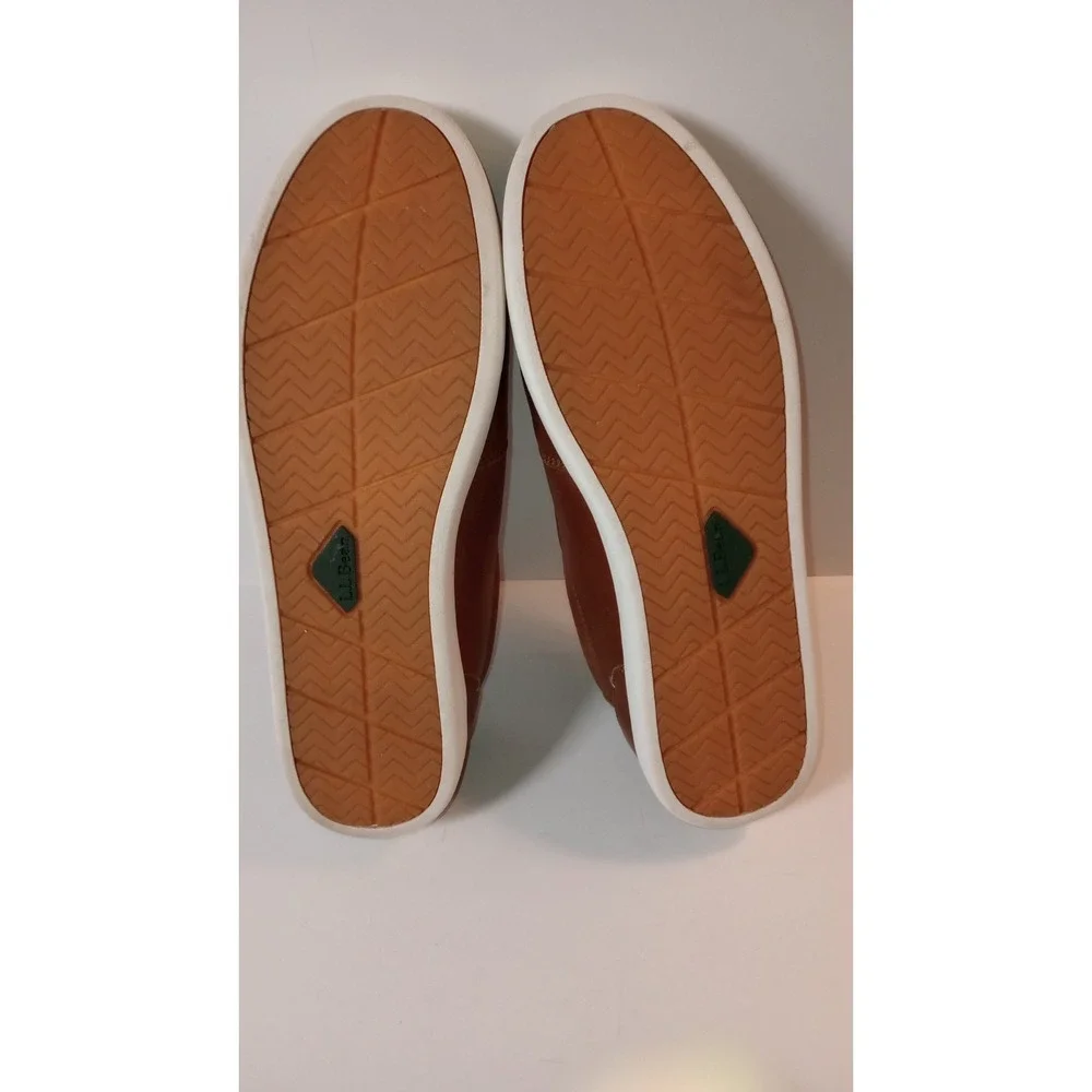 LL Bean Vintage Leather Slip On Loafer Shoes Brown Womens 8 299749 Preppy
